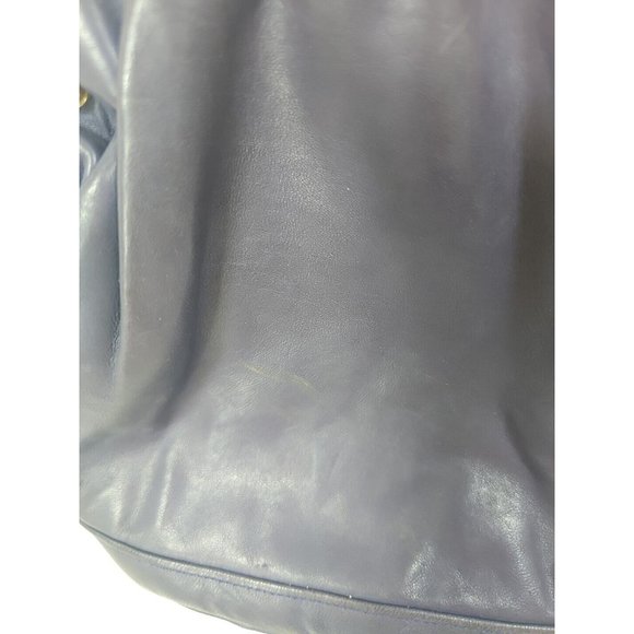 Ande Vintage Purple Leather Crossbody Shoulder Grommet Shell Top Latch Top - Picture 5 of 7